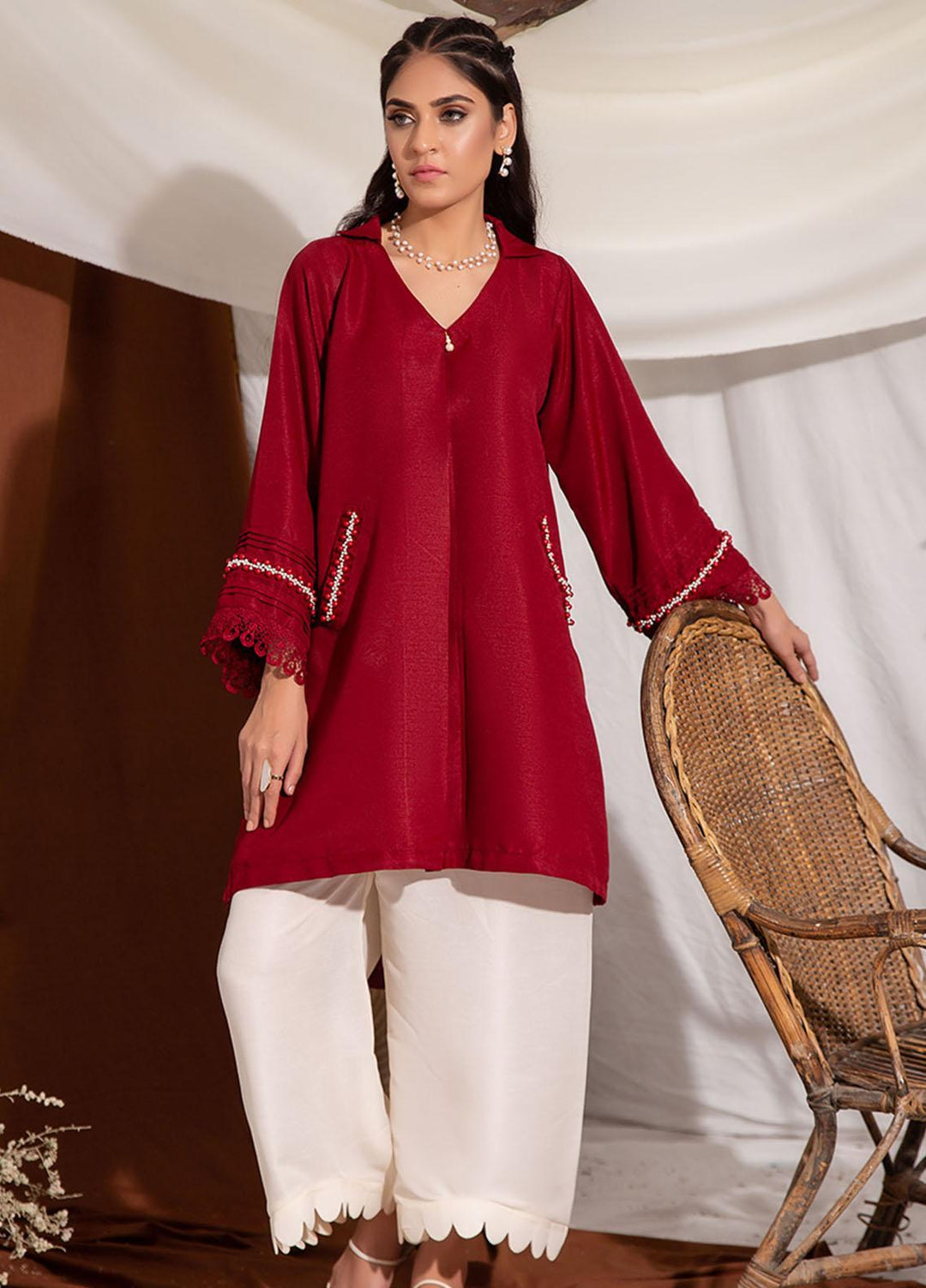 ZnH Pret  Raw Silk Shirt ZNH22FD Ruby