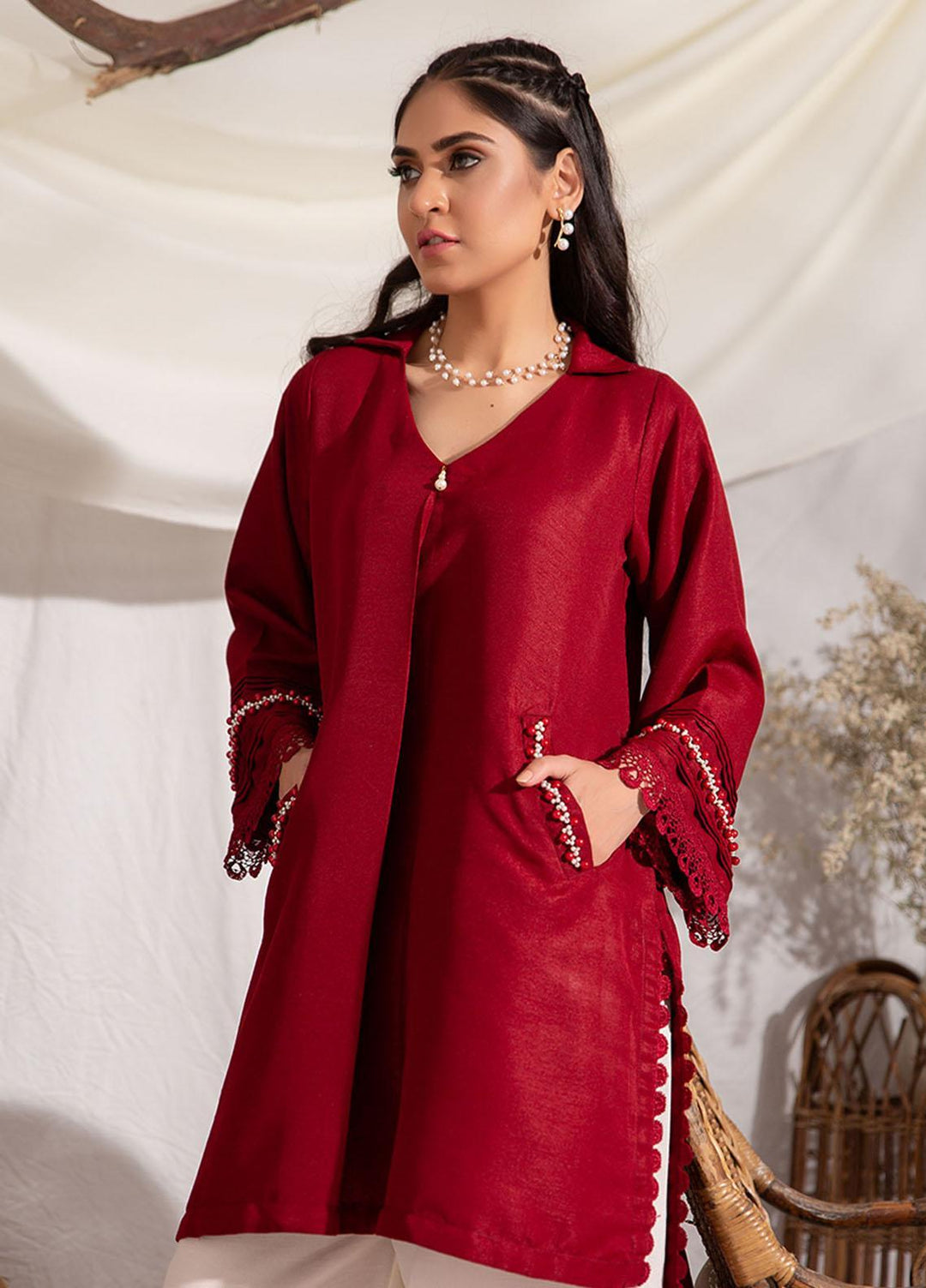ZnH Pret  Raw Silk Shirt ZNH22FD Ruby