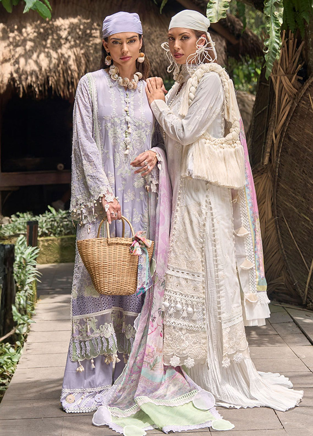Zoha by Ansab Jahangir Embroidered Lawn Suits Unstitched 3 Piece ANJ24Z D-01 Cananga - Luxury Collection
