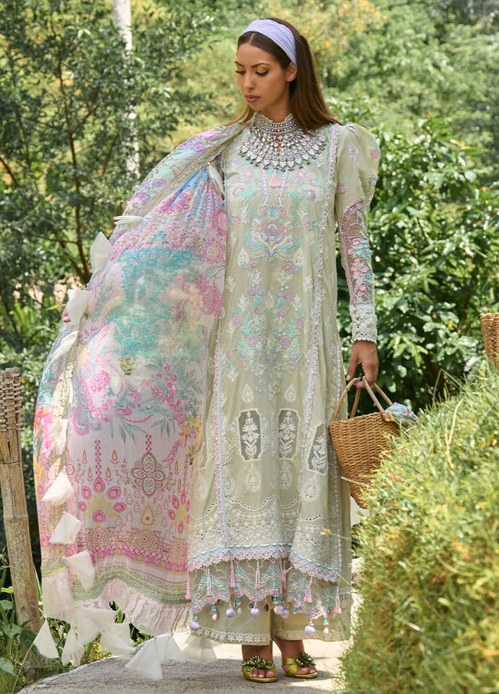 Zoha by Ansab Jahangir Embroidered Lawn Unstitched Suits 3 Piece ANJ24Z D-04 Anthurium - Luxury Collection