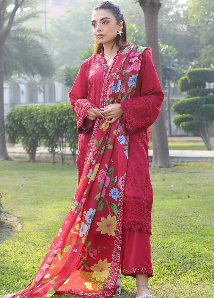 Zyna Embroidered Lawn Suit Unstitched 3 Piece ZYN25L D1-Elira - Summer Collection