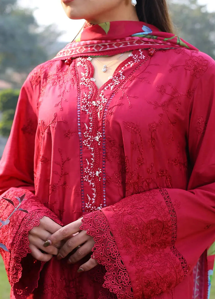 Zyna Embroidered Lawn Suit Unstitched 3 Piece ZYN25L D1-Elira - Summer Collection