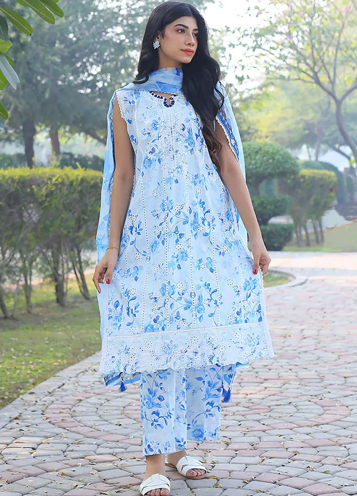 Zyna Embroidered Lawn Suit Unstitched 3 Piece ZYN25L D10-Lyra - Summer Collection