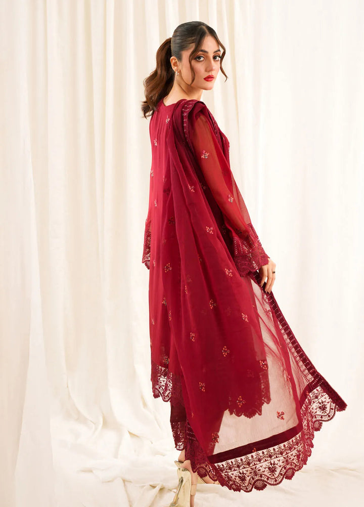 Zouj Embroidered Chiffon Suit Unstitched 3 Piece ZJ24 ZJ-CH-05 - Formal Collection