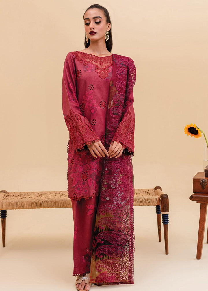 Zoya & Fatima Embroidered Lawn Suits Unstitched 3 Piece ZOF23SB ZF3-193 - Summer Collection