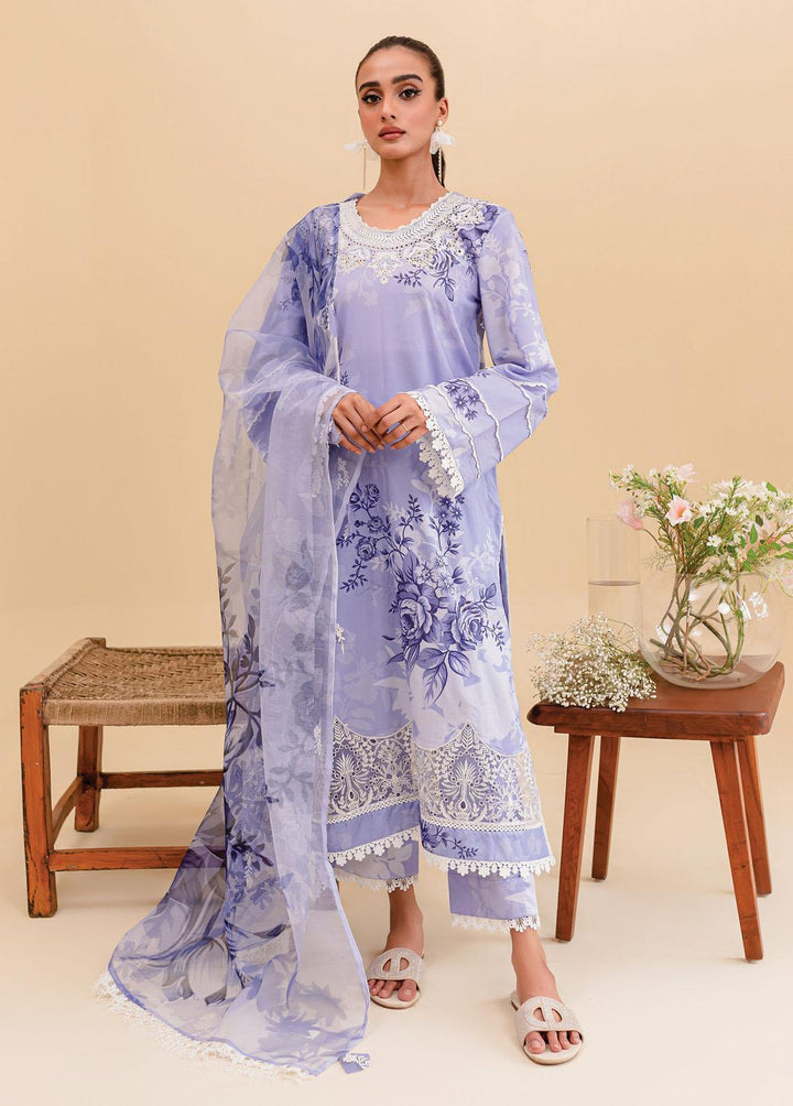Zoya & Fatima Embroidered Lawn Suits Unstitched 3 Piece ZOF23SB ZF7-404 - Summer Collection