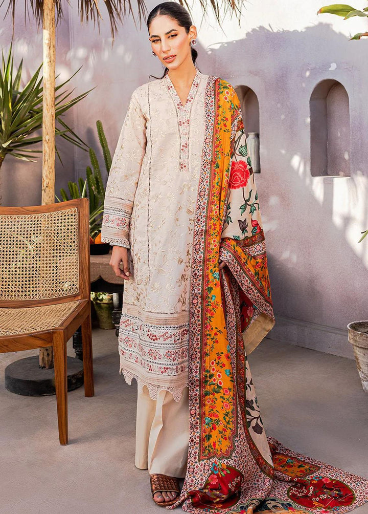 Zoya & Fatima Embroidered Lawn Suits Unstitched 3 Piece ZOF23L ZF-01 Irha - Luxury Collection