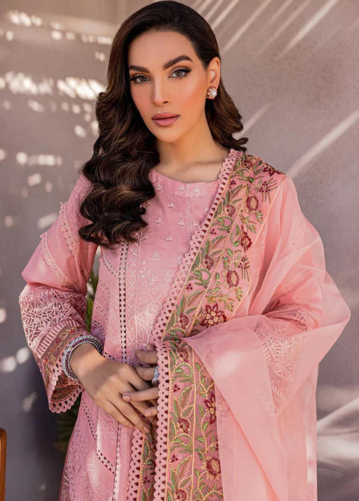 Zoya & Fatima Embroidered Lawn Suits Unstitched 3 Piece ZOF23L ZF-02 Azha - Luxury Collection