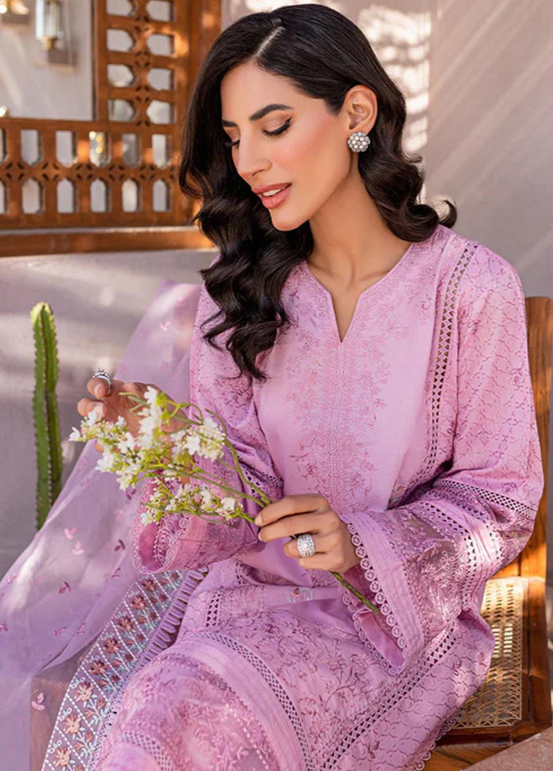 Zoya & Fatima Embroidered Lawn Suits Unstitched 3 Piece ZOF23L ZF-03 Sehr - Luxury Collection