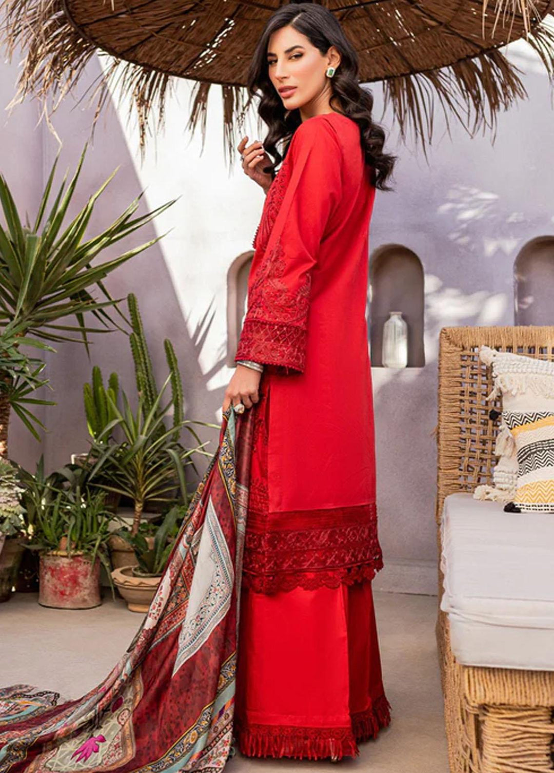 Zoya & Fatima Embroidered Lawn Suits Unstitched 3 Piece ZOF23L ZF-04 Vasl - Luxury Collection
