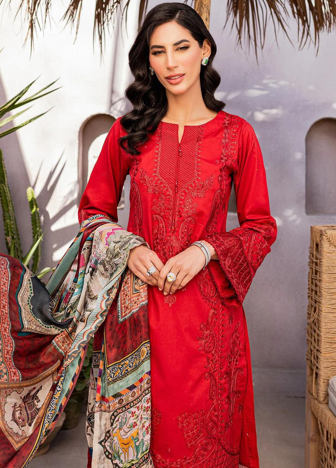 Zoya & Fatima Embroidered Lawn Suits Unstitched 3 Piece ZOF23L ZF-04 Vasl - Luxury Collection