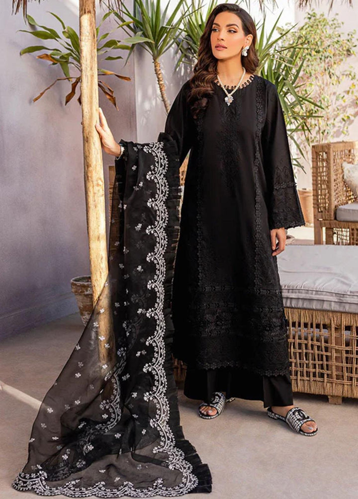 Zoya & Fatima Embroidered Lawn Suits Unstitched 3 Piece ZOF23L ZF-05 Zaha - Luxury Collection