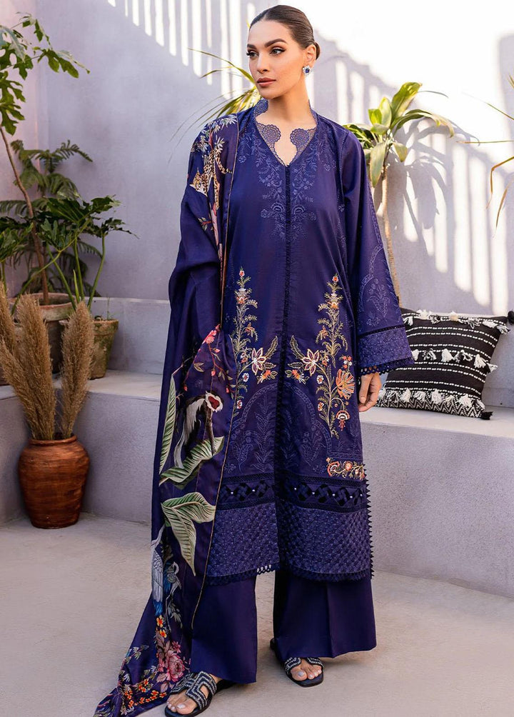 Zoya & Fatima Embroidered Lawn Suits Unstitched 3 Piece ZOF23L ZF-06 Amira - Luxury Collection