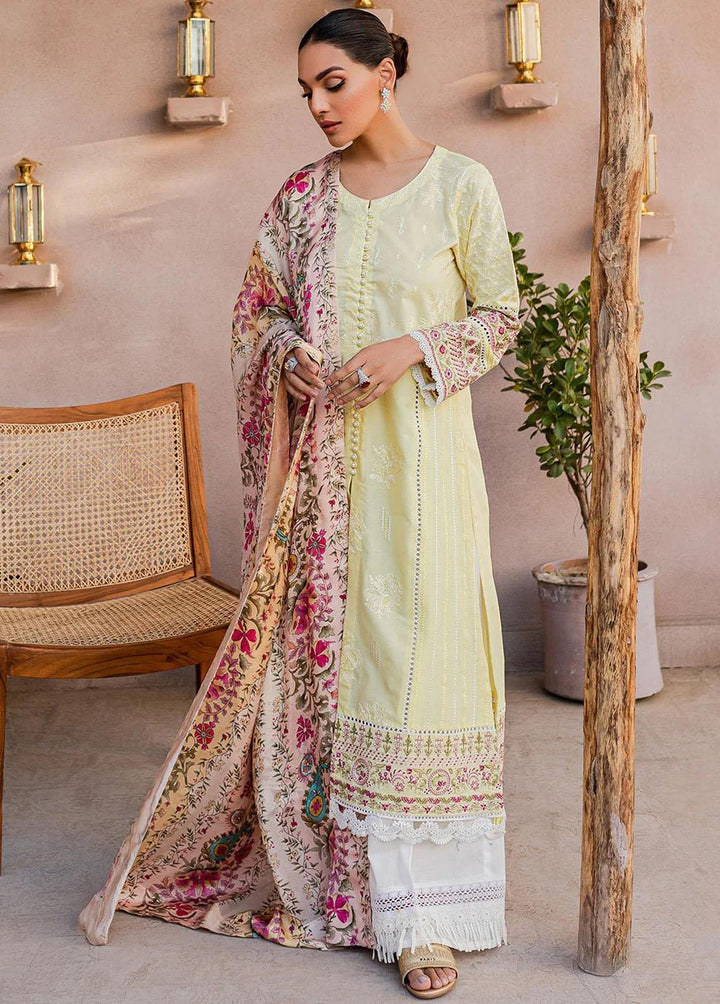 Zoya & Fatima Embroidered Lawn Suits Unstitched 3 Piece ZOF23L ZF-07 Meher - Luxury Collection