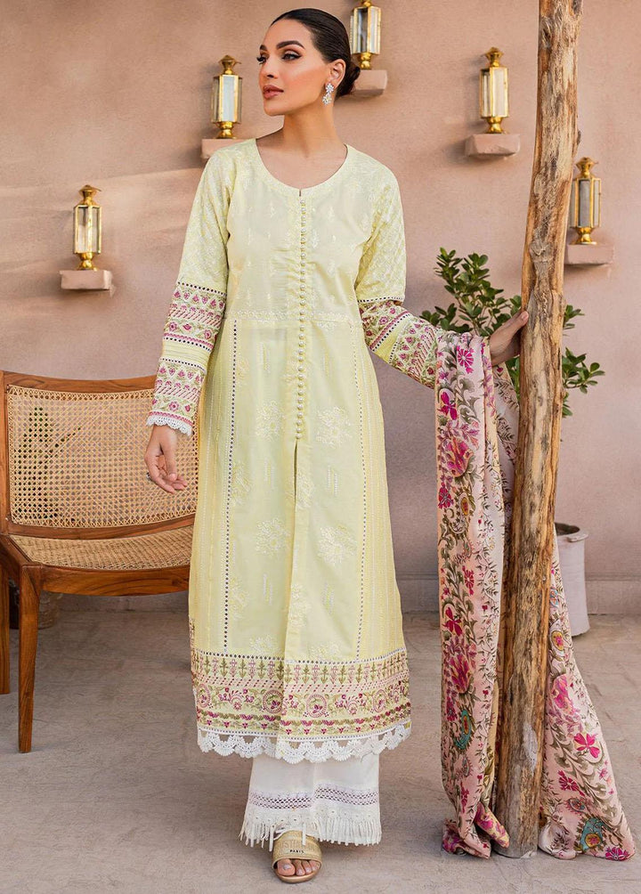 Zoya & Fatima Embroidered Lawn Suits Unstitched 3 Piece ZOF23L ZF-07 Meher - Luxury Collection