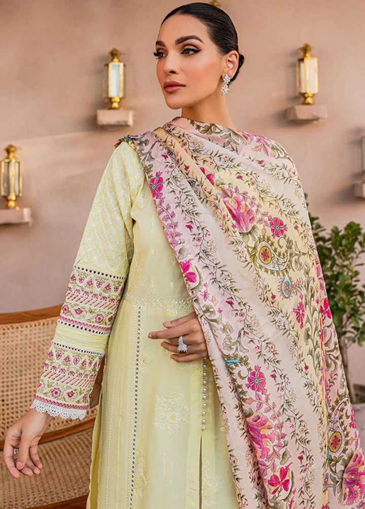 Zoya & Fatima Embroidered Lawn Suits Unstitched 3 Piece ZOF23L ZF-07 Meher - Luxury Collection