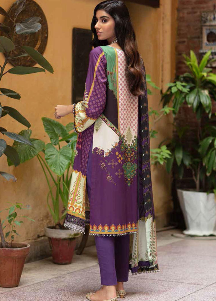 Zoya by Rang Rasiya Embroidered Linen Suits Unstitched 3 Piece RR21ZL 10 Berry - Winter Collection