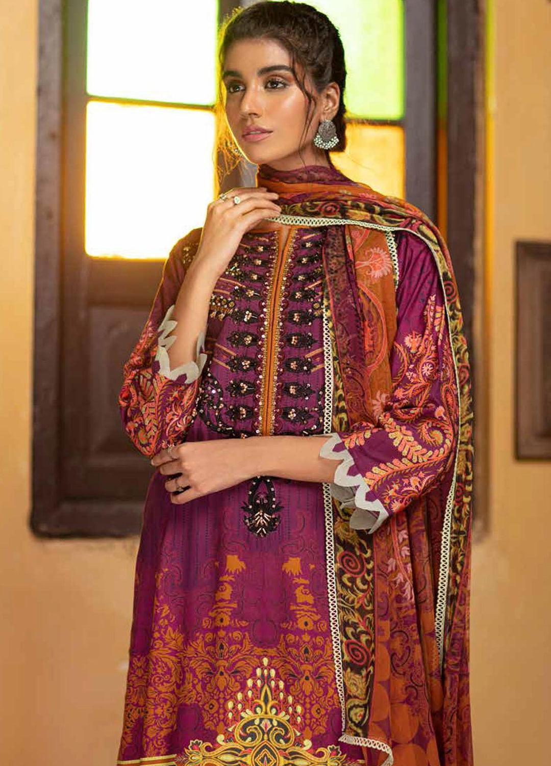 Zoya by Rang Rasiya Embroidered Linen Suits Unstitched 3 Piece RR21ZL 12 Roop - Winter Collection
