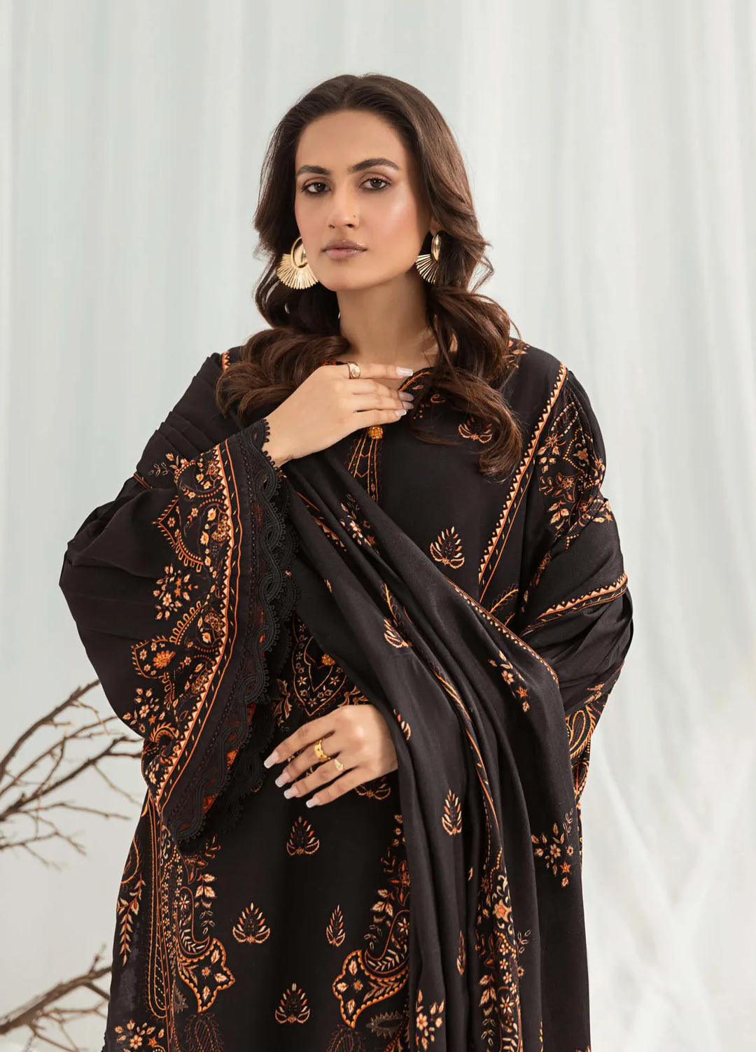Zunnar by Annara Begum Solid Linen Suit Unstitched 3 Piece ANB25Z Alya - Winter Collection