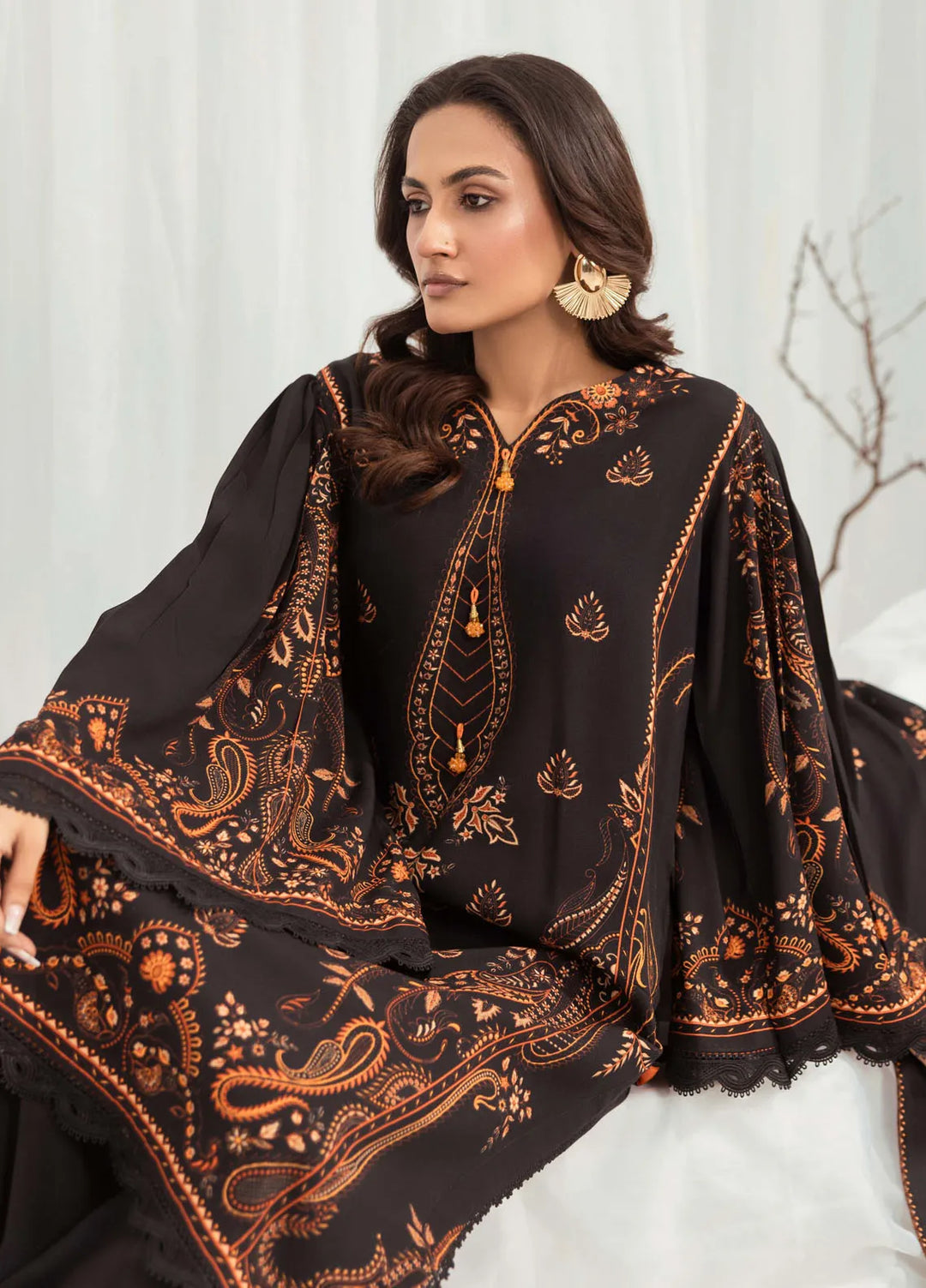 Zunnar by Annara Begum Solid Linen Suit Unstitched 3 Piece ANB25Z Alya - Winter Collection
