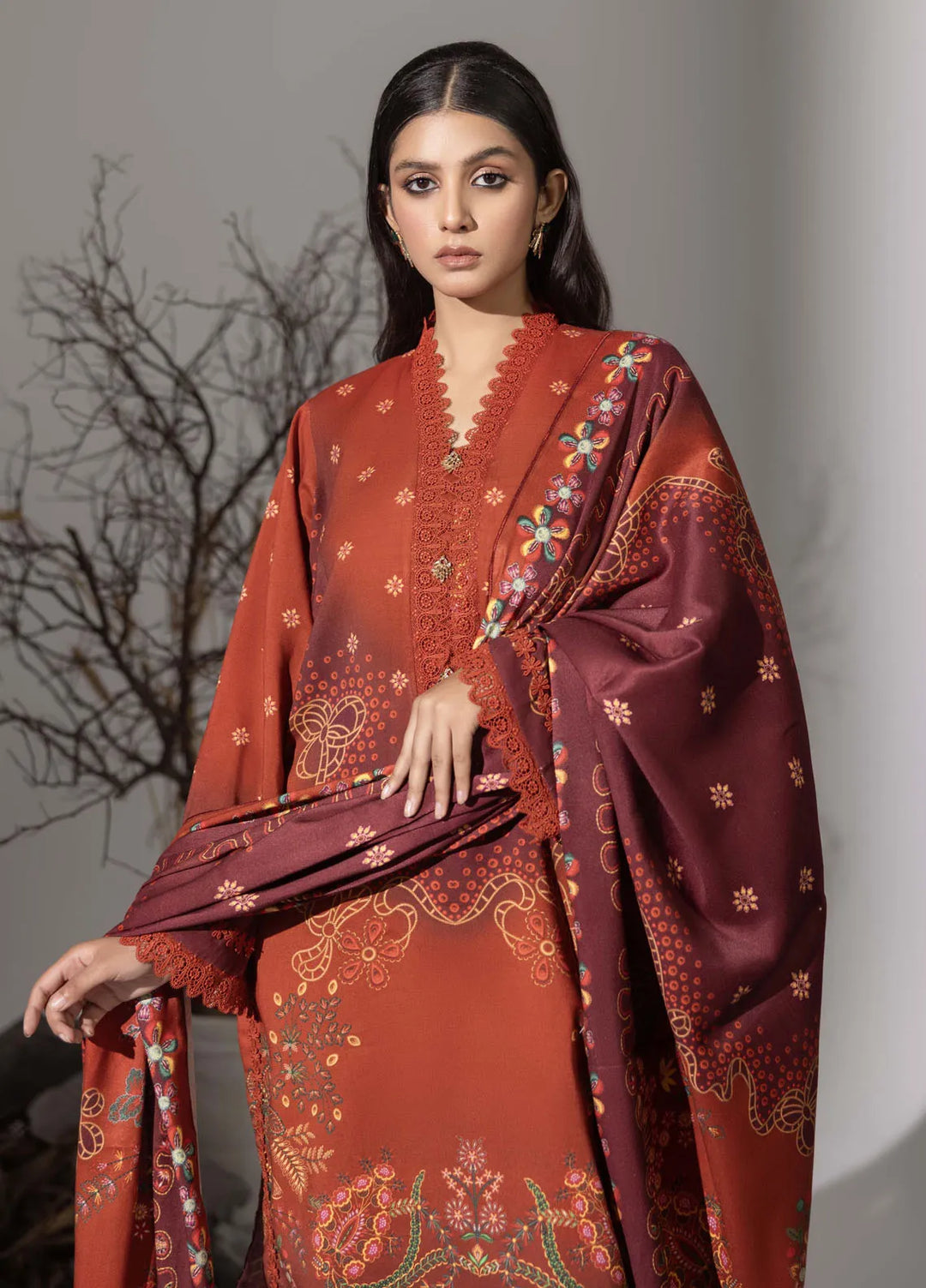 Zunnar by Annara Begum Solid Linen Suit Unstitched 3 Piece ANB25Z Warda - Winter Collection