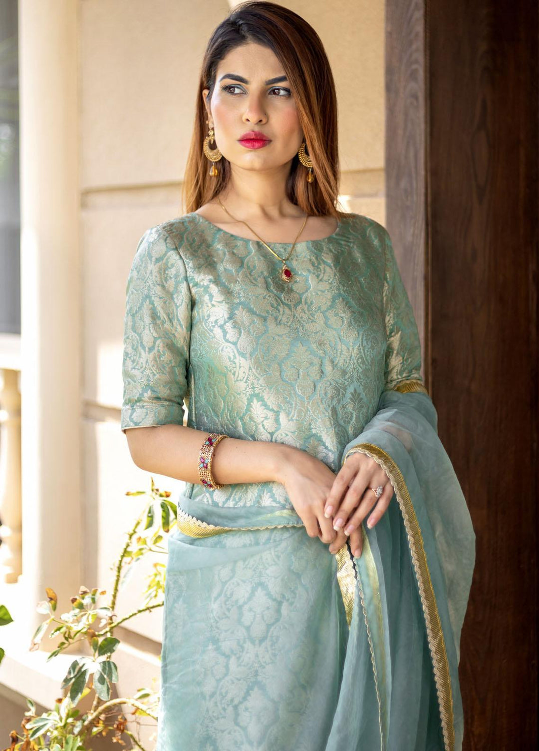 Hina Hassan Studio Luxury Pret  Banarsi 3 Piece Suit HH22ZR Fairuza W03F0722