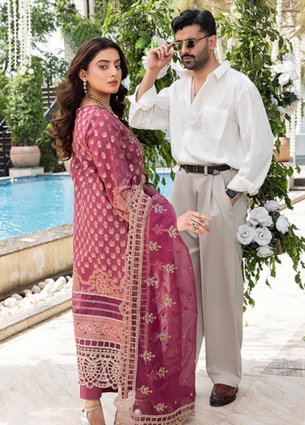 Zuri Pret Embroidered Lawn 3 Piece Suit Saanvi JK-18 Mauve
