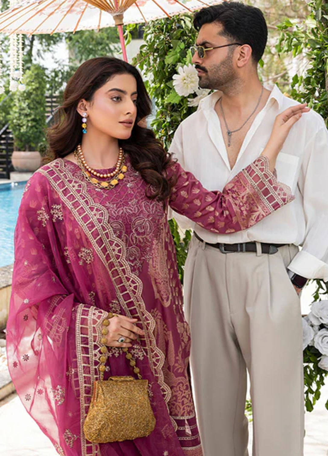 Zuri Pret Embroidered Lawn 3 Piece Suit Saanvi JK-18 Mauve