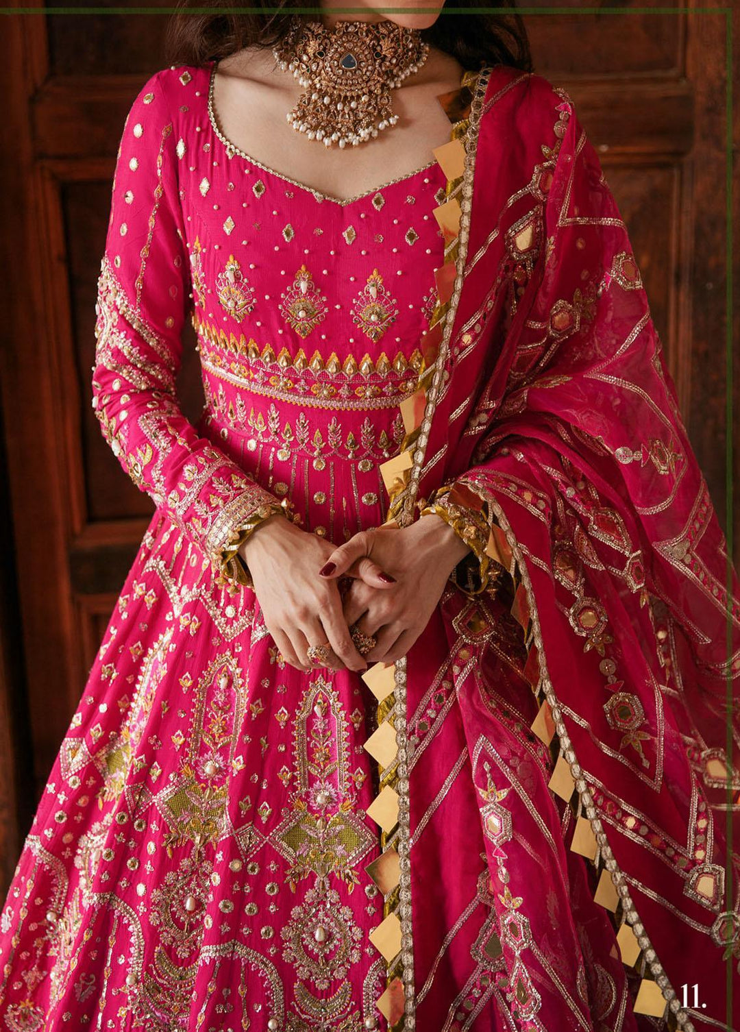 Zarlish by Mohsin Naveed Ranjha Embroidered Raw Silk Suits Unstitched 2 Piece MNR22Z ZWU22-09 Musarrat Nazir - Festive Collection
