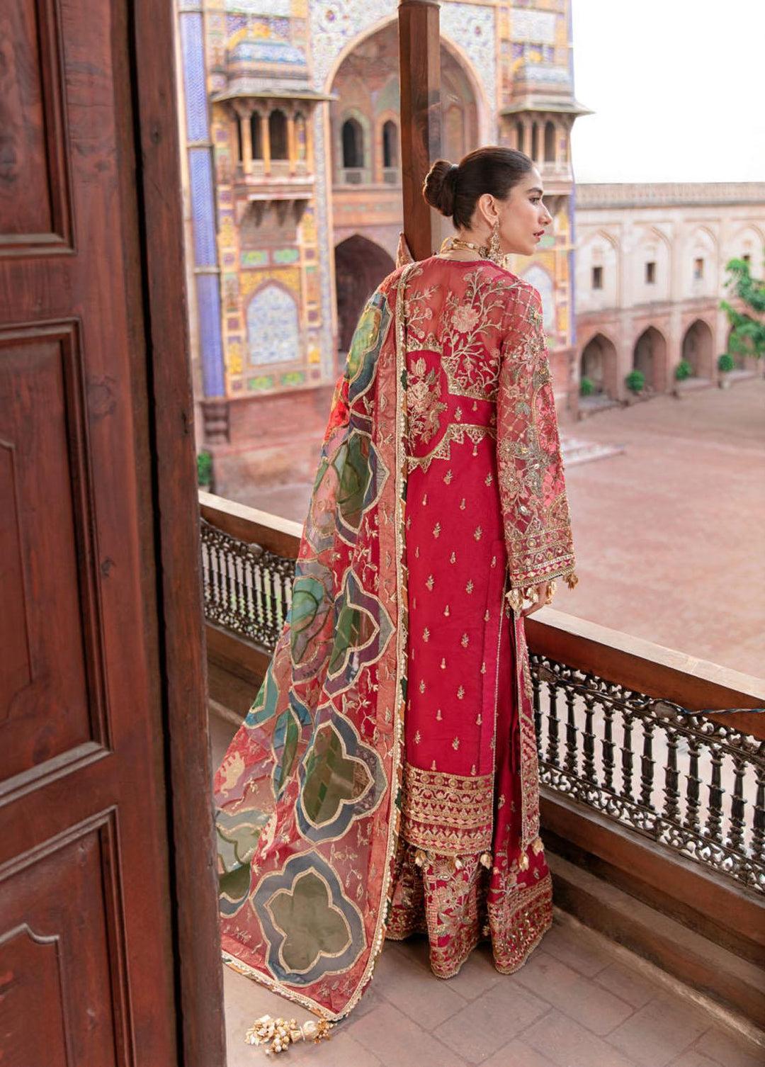 Zarlish by Mohsin Naveed Ranjha Embroidered Organza Suits Unstitched 3 Piece MNR22Z ZWU22-16 Naseebo Laal - Festive Collection