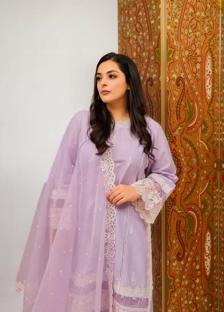 Zyna Embroidered Cambric Suits Unstitched 3 Piece D10-Iris - Summer Collection