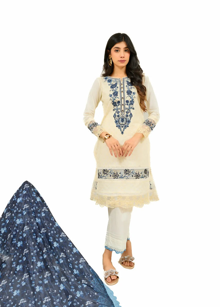 Zyna Embroidered Cambric Suits Unstitched 3 Piece D13-Ilaria - Summer Collection