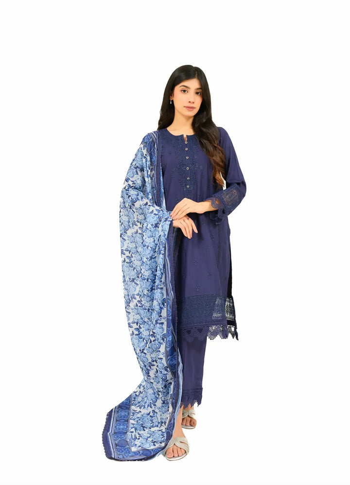 Zyna Embroidered Cambric Suits Unstitched 3 Piece D18-Vida - Summer Collection