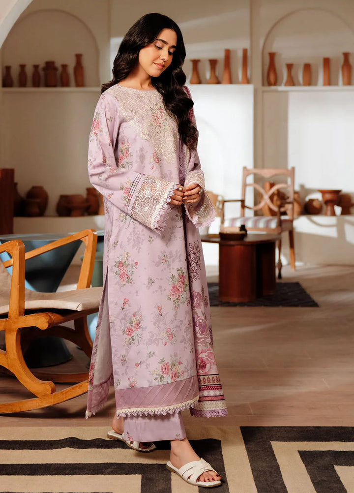 Zync by Florent Embroidered Lawn Suit Unstitched 3 Piece FL25ZD FL-1B - Summer Collection