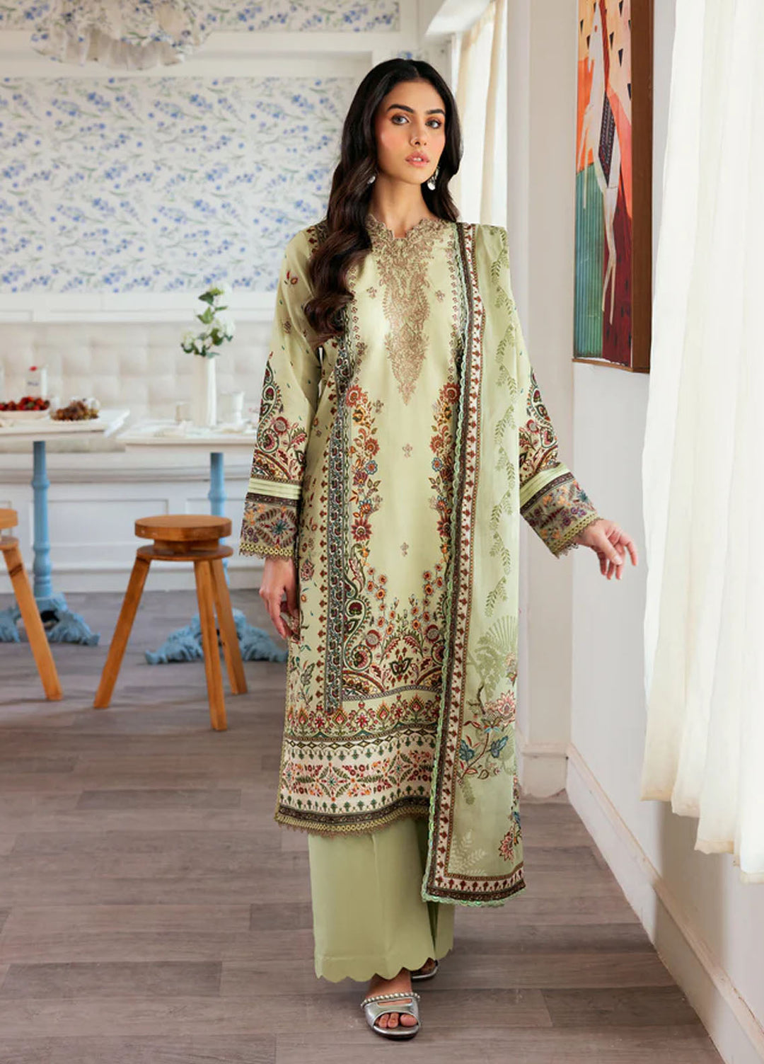 Zync by Florent Embroidered Lawn Suits Unstitched 3 Piece FL25ZDW ZY-5A - Summer Collection